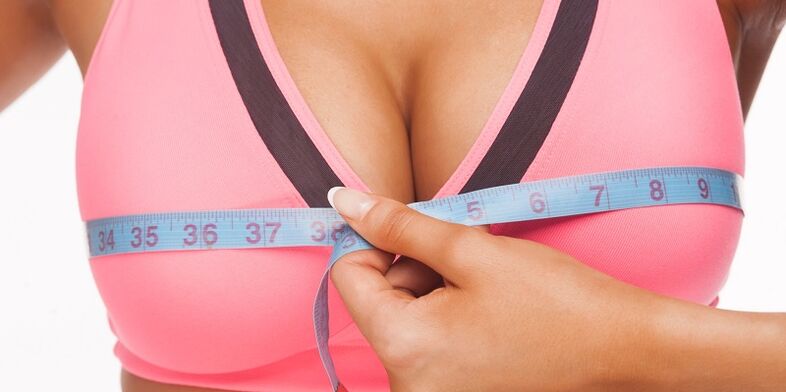measuring breast size after enlargement